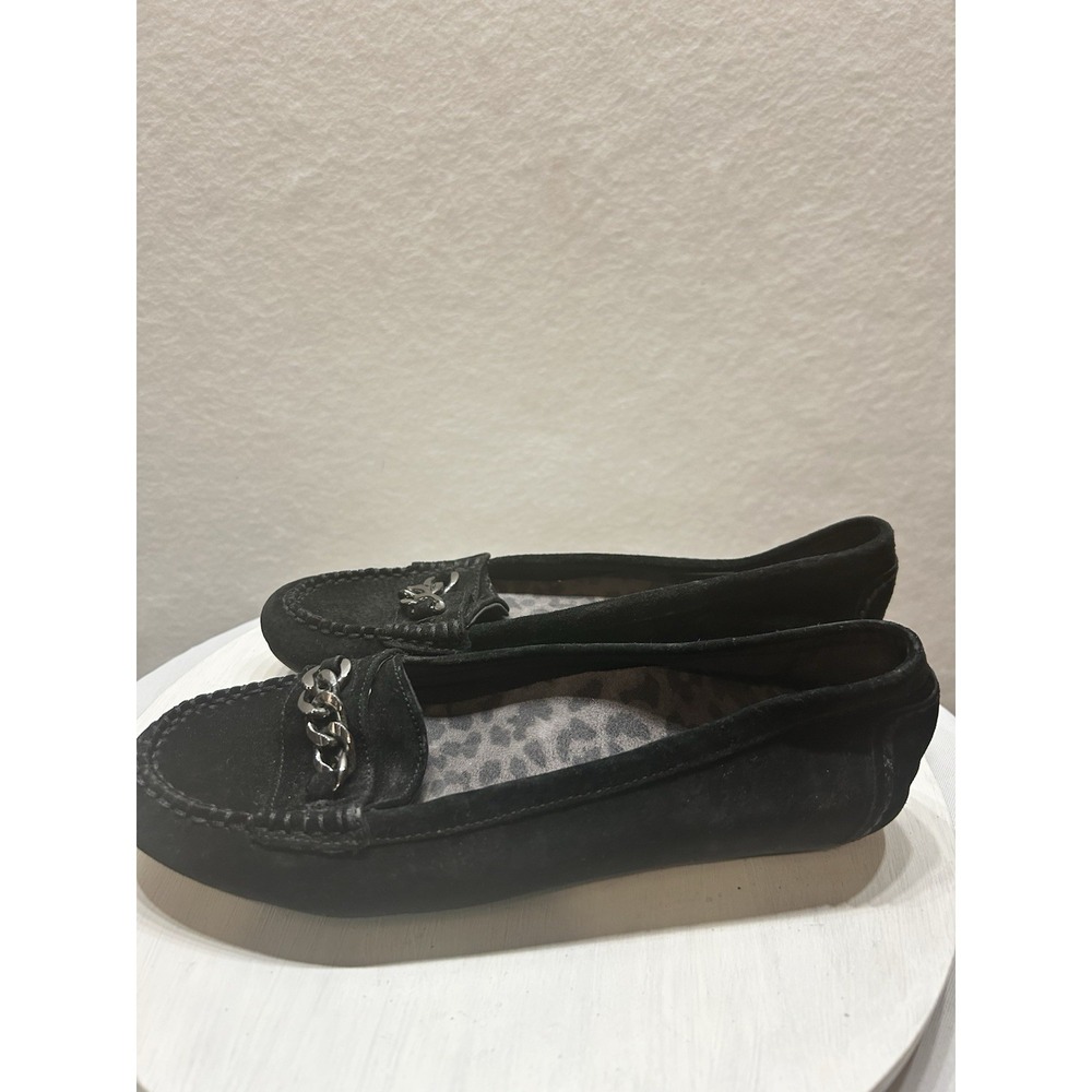 Vionic Orthaheel Womens 7 Black Suede Leather Slip On Mesa Orthotic Moccasins